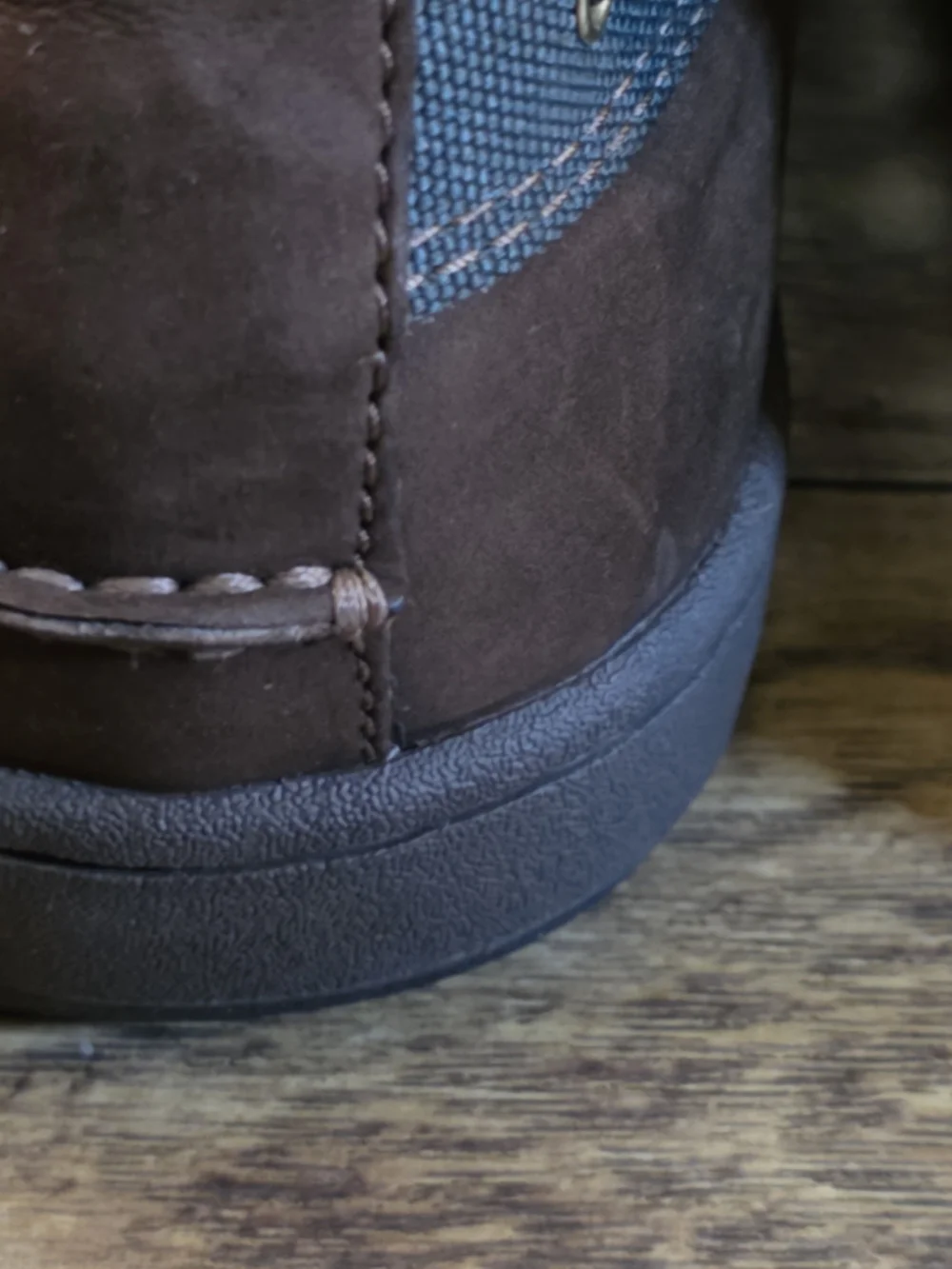 VINTAGE Timberland 7 EYE Brown Leather Moc Toe Hiking Boots